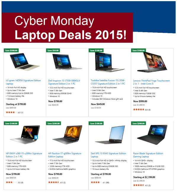 Cyber Monday Laptop Deals 2015
